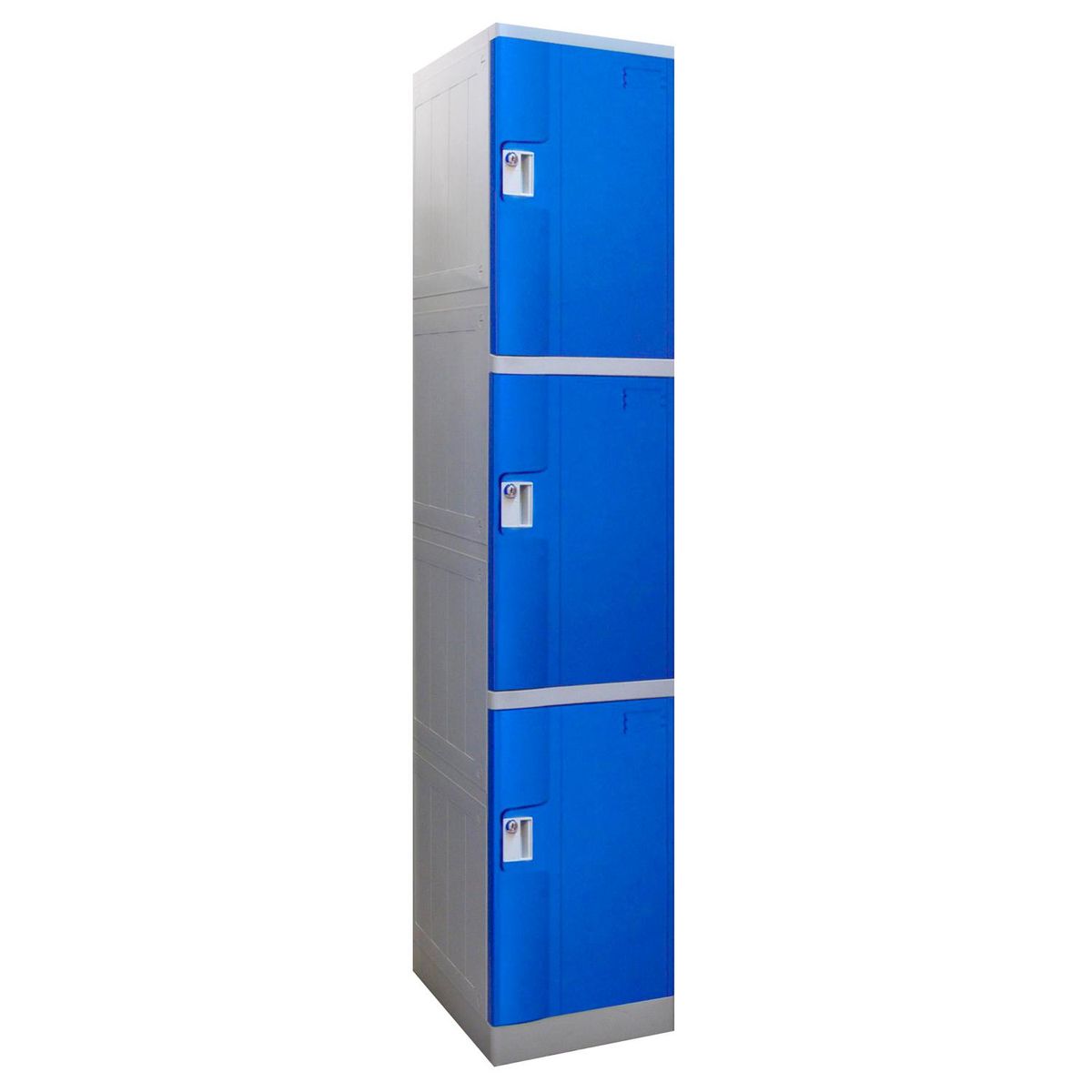 MALETEK - Locker Plástico Abs con Llave 3 Puerta(s) 3 Repisa(s) 38xx38 cm Azul