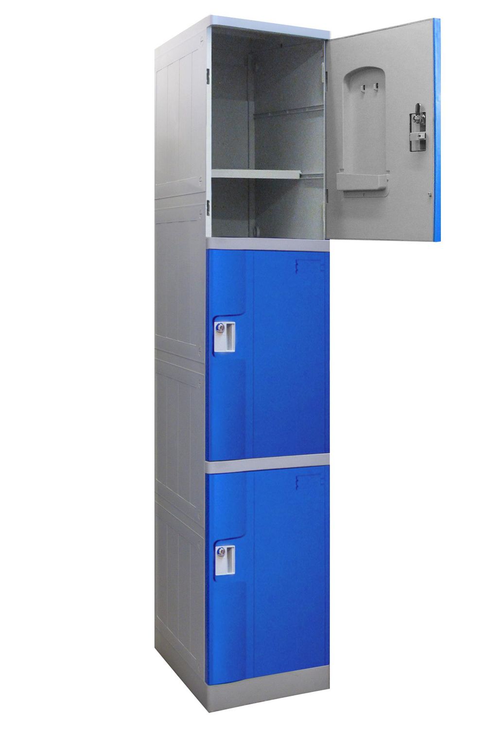 MALETEK - Locker Plástico Abs con Llave 3 Puerta(s) 3 Repisa(s) 38xx38 cm Azul