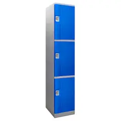 MALETEK - Locker con Portacandado 3 Puerta(s) 3 Repisa(s) 38x194x38 cm Azul