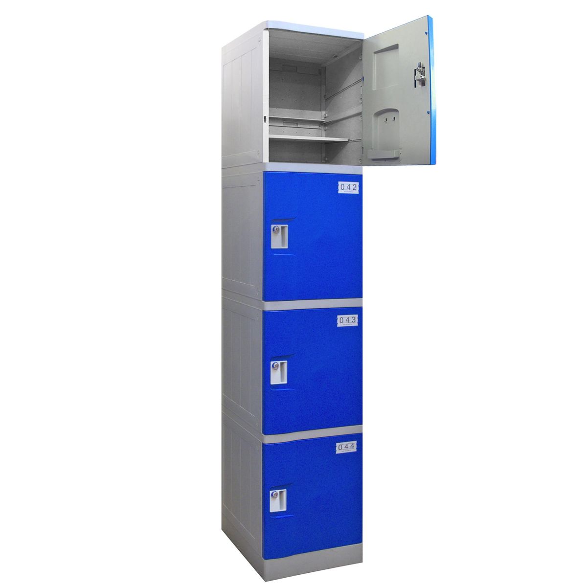 MALETEK - Locker Plástico Abs con Llave 4 Puerta(s) 4 Repisa(s) 38xx38 cm Azul