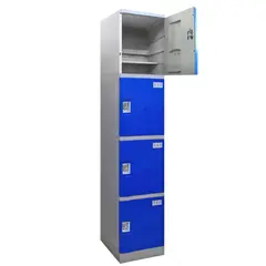 MALETEK - Locker con Portacandado 4 Puerta(s) 4 Repisa(s) 50xx38 cm Azul