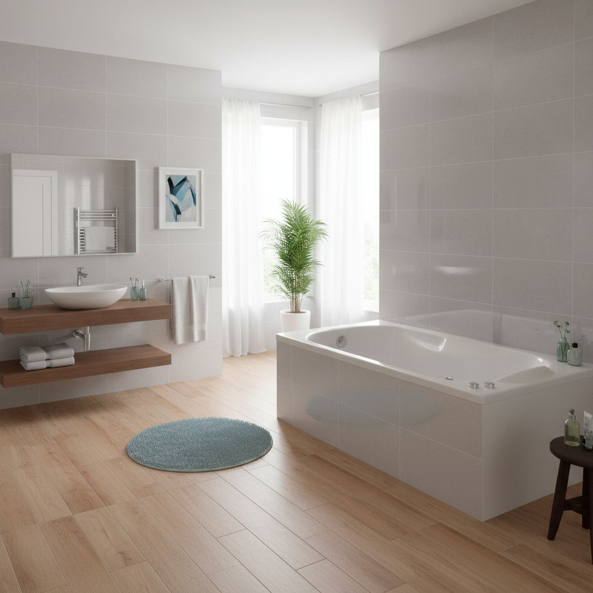 NORGLAS - Tina 160cm x 75cm  hidromasaje Akros 5 jets derecha norglas