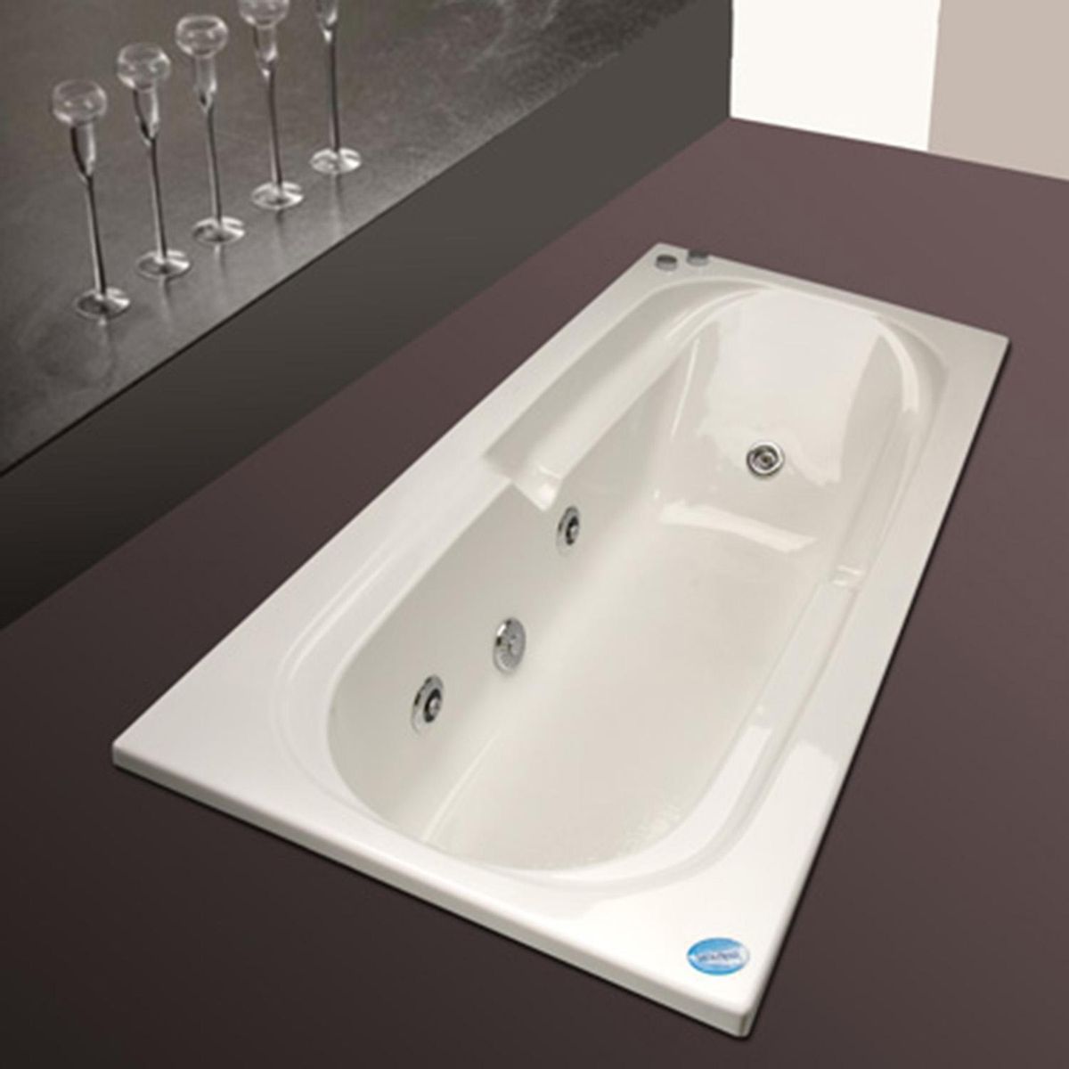 NORGLAS - Tina 170cm x 75cm  hidromasaje Athos 5 jets derecha norglas