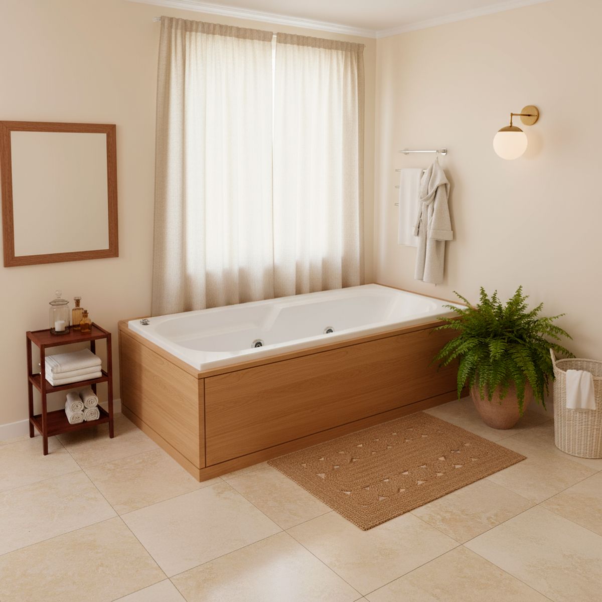 NORGLAS - Tina 170cm x 80cm  hidromasaje Syros 5 jets izquierda norglas