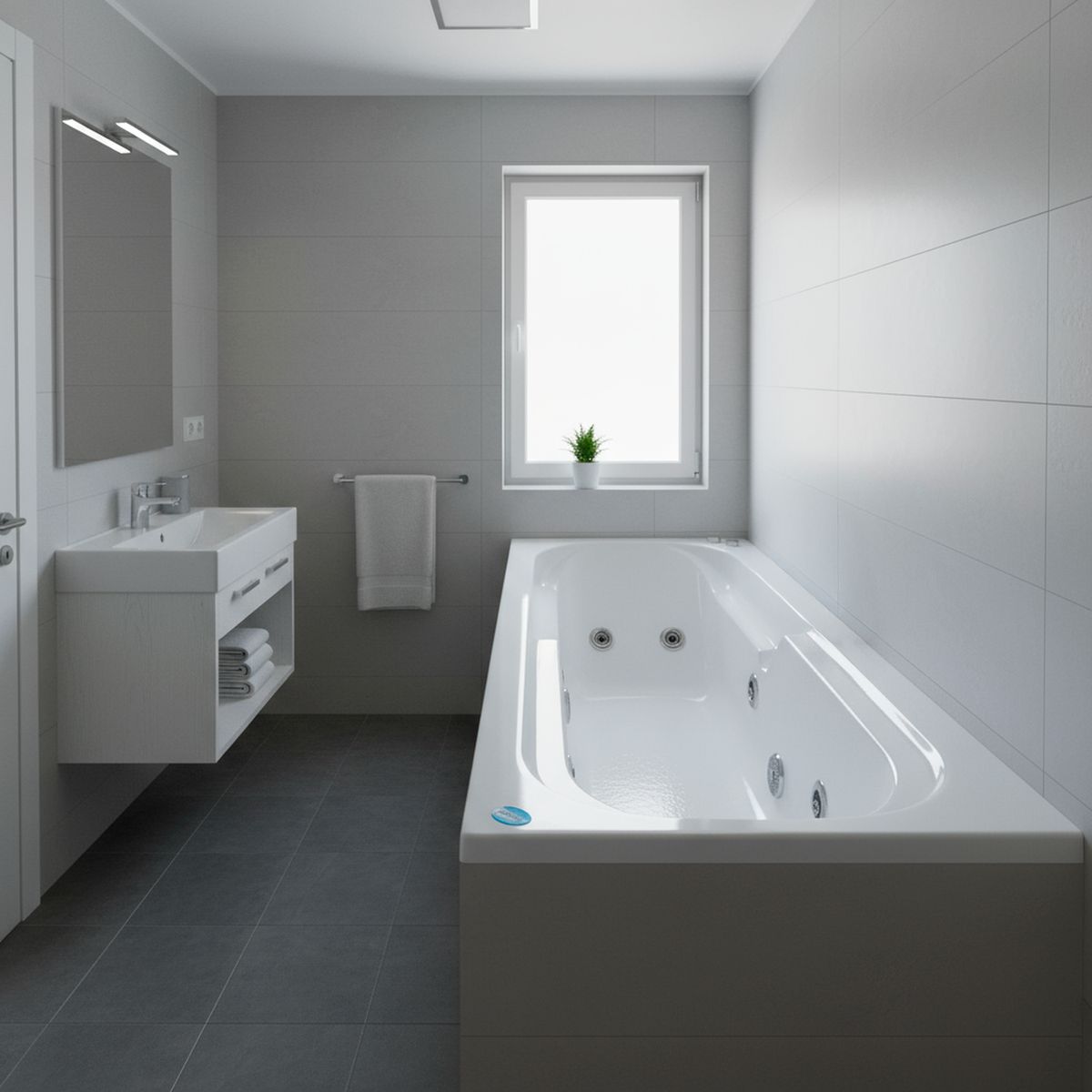 NORGLAS - Tina 180cm x 80cm  hidromasaje Mylos 6 jets derecha norglas