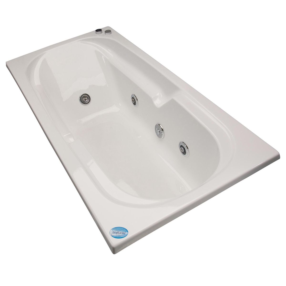NORGLAS - Tina 153cm x 75cm  hidromasaje Greca 5 jets izquierda norglas