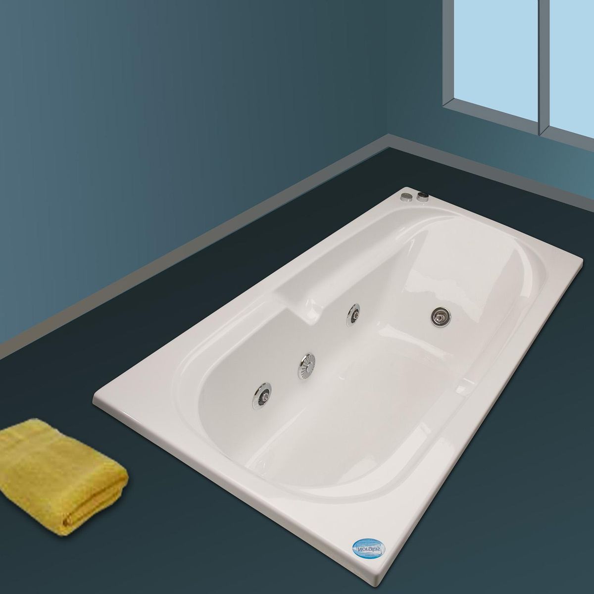 NORGLAS - Tina 153cm x 75cm  hidromasaje Greca 5 jets izquierda norglas