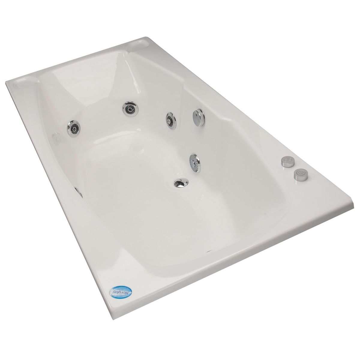 NORGLAS - Tina 163cm x 82cm  hidromasaje Pireo 5 jets izquierda norglas