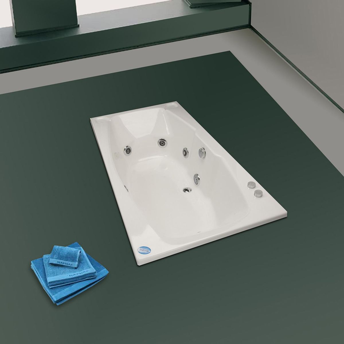 NORGLAS - Tina 163cm x 82cm  hidromasaje Pireo 5 jets izquierda norglas