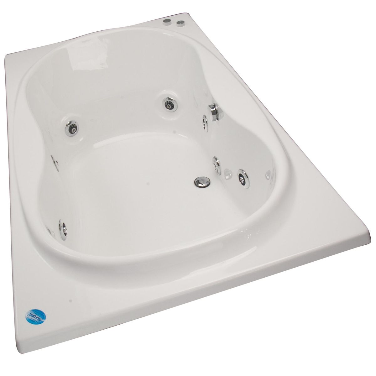 NORGLAS - Tina 183cm x 107cm  hidromasaje Evros 8 jets derecha norglas