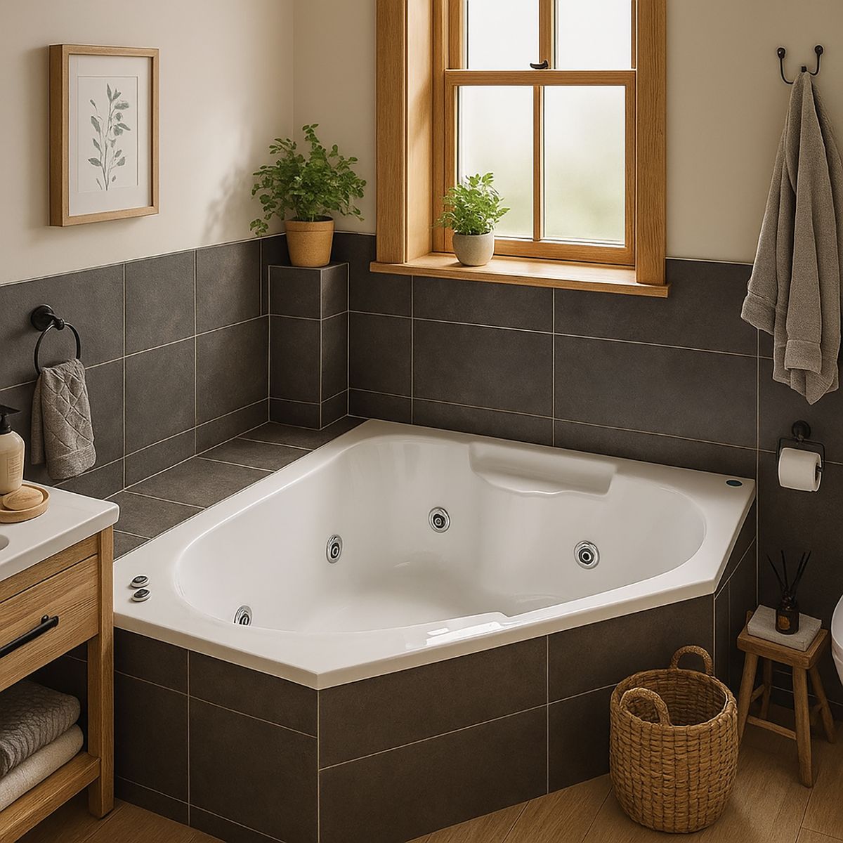 NORGLAS - Tina 140cm x 140cm  hidromasaje Noventta 6 jets derecha norglas