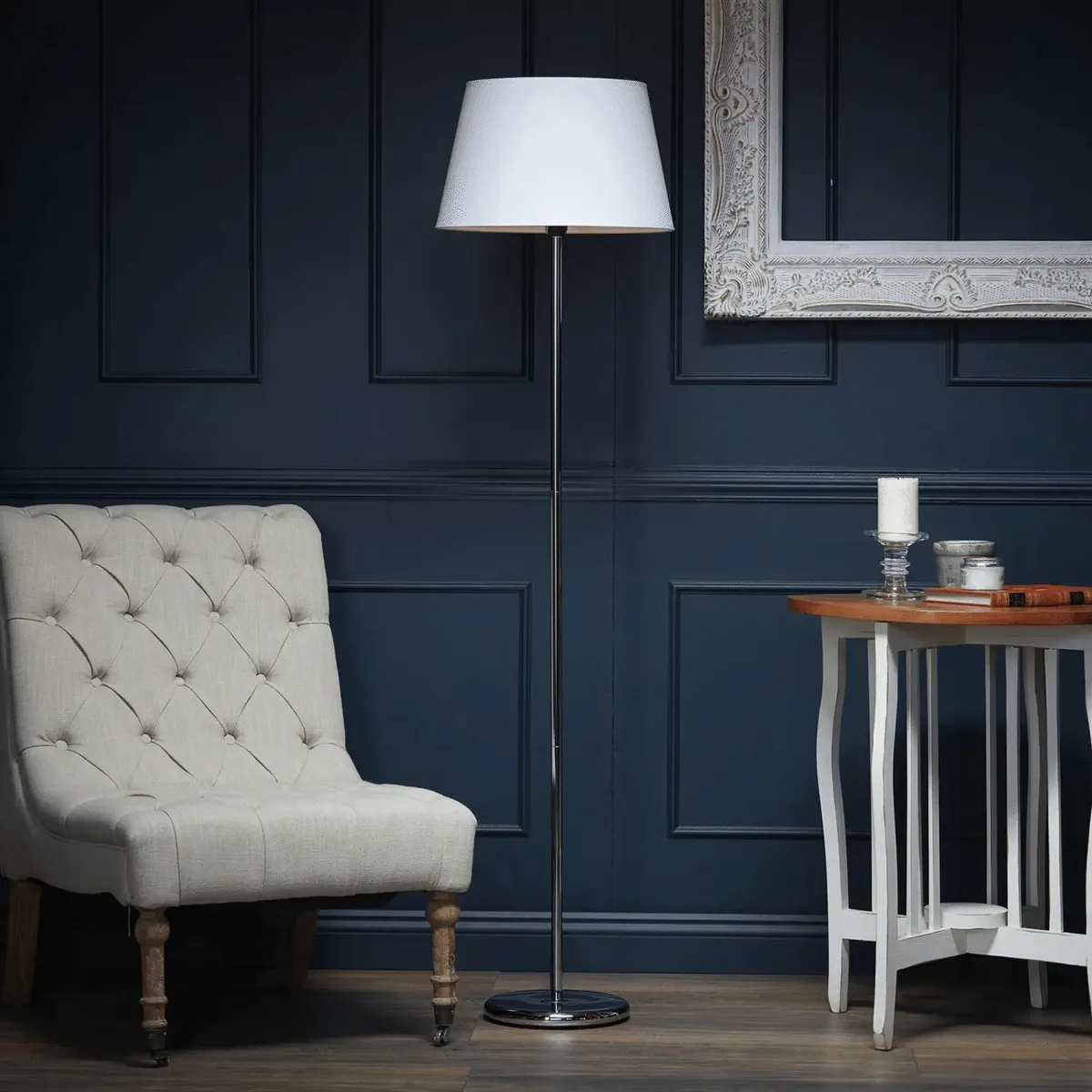 CASA BONITA - Lámpara de Pie Satin Blanco 40x150 cm