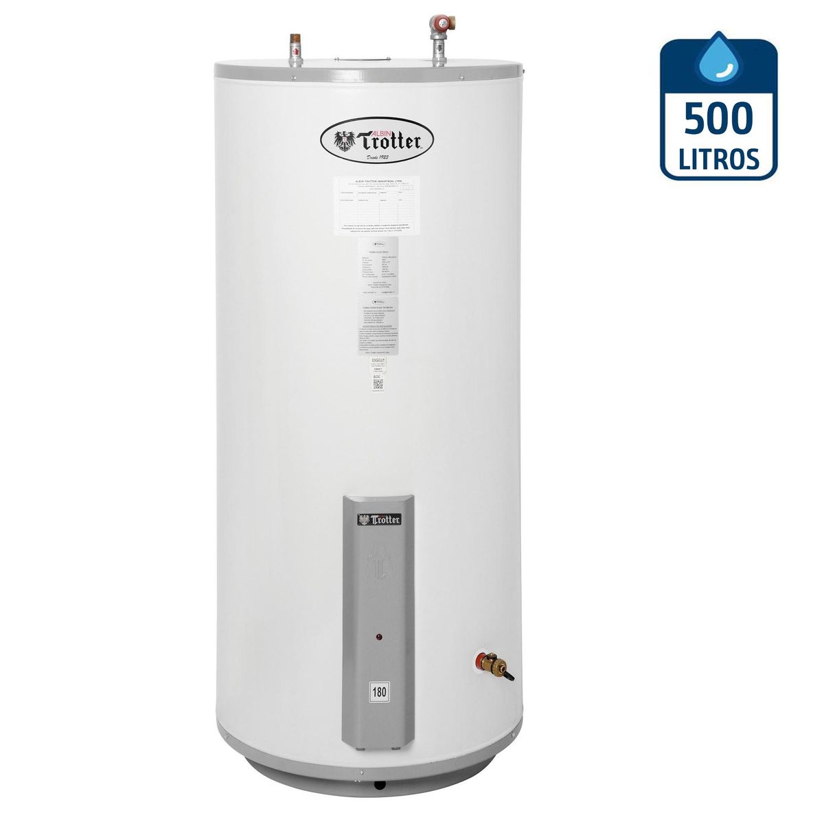 TROTTER INDUSTRIAL - Termo AT Eléctrico 500 Litros 6 kW de Muro