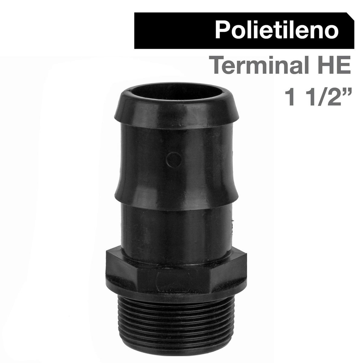 HOFFENS - Terminal Polietileno HE 1 1/2" Negro 1u