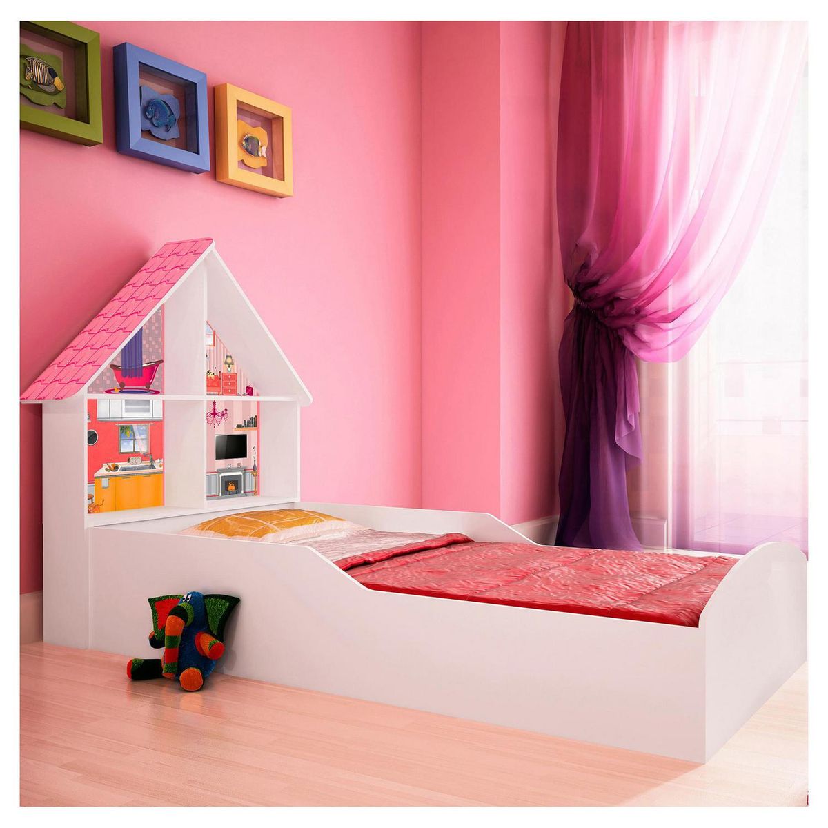 DECOCASA - Cama Especial Infantil Casa Blanco