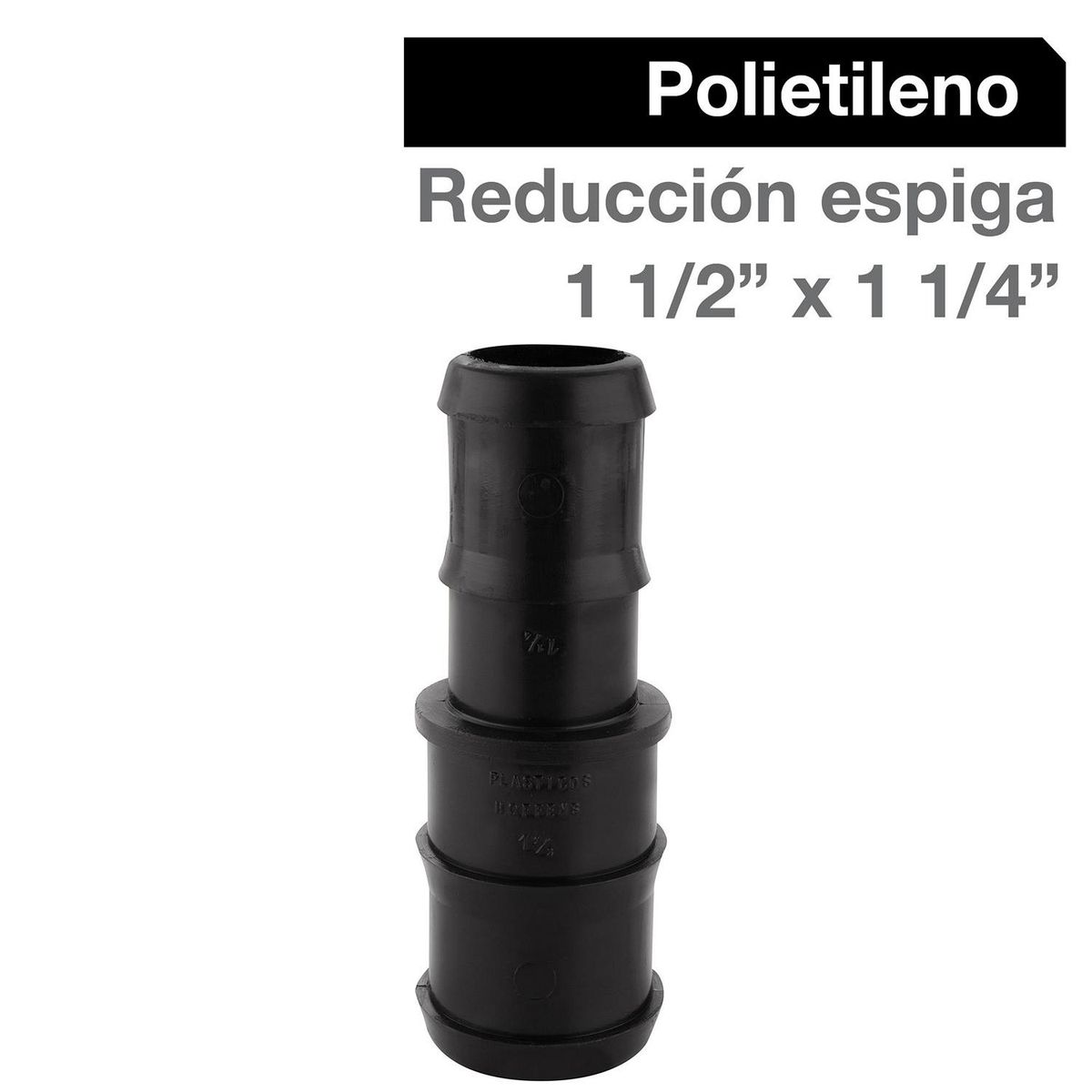 HOFFENS - Reducción Polietileno 1 1/2" x 1 1/4" Negro 1u