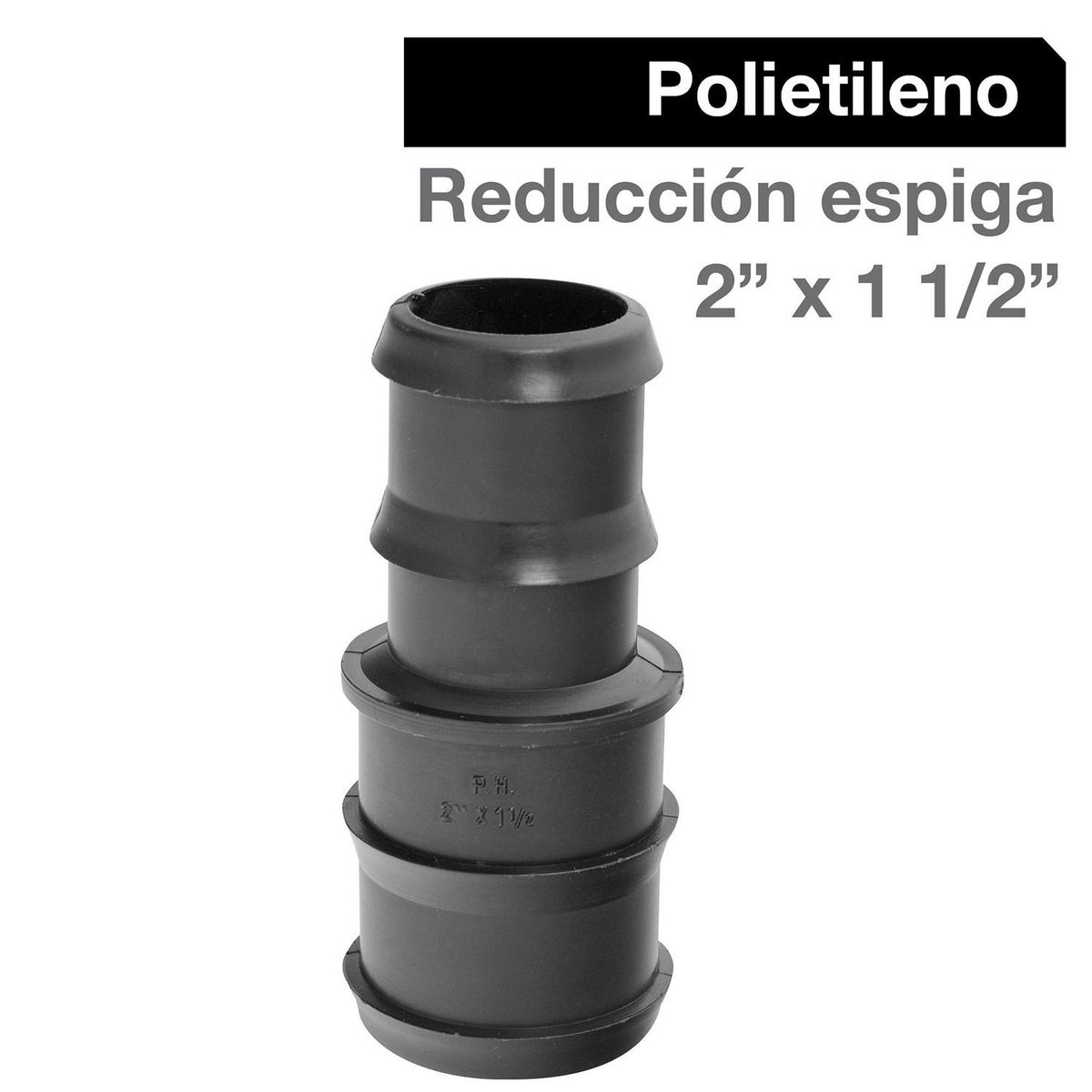 HOFFENS - Reducción Polietileno 2" x 1 1/2" Negro 1u