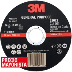 3M - Disco de corte universal 4,5" acero