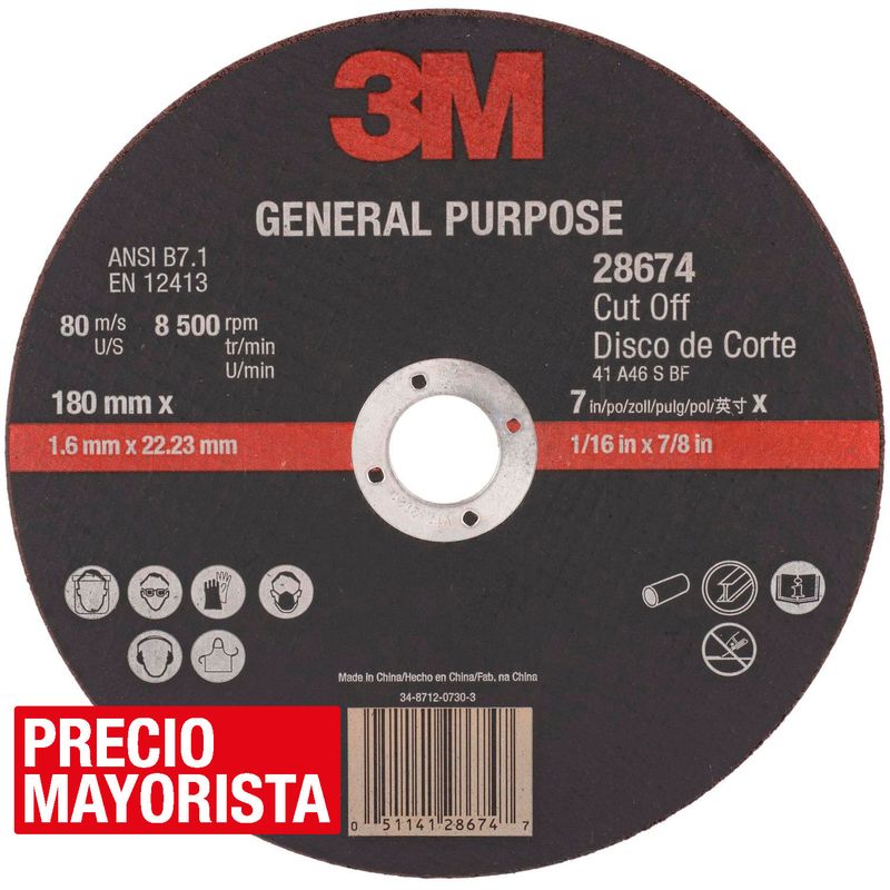 3M - Disco de corte universal 7" acero
