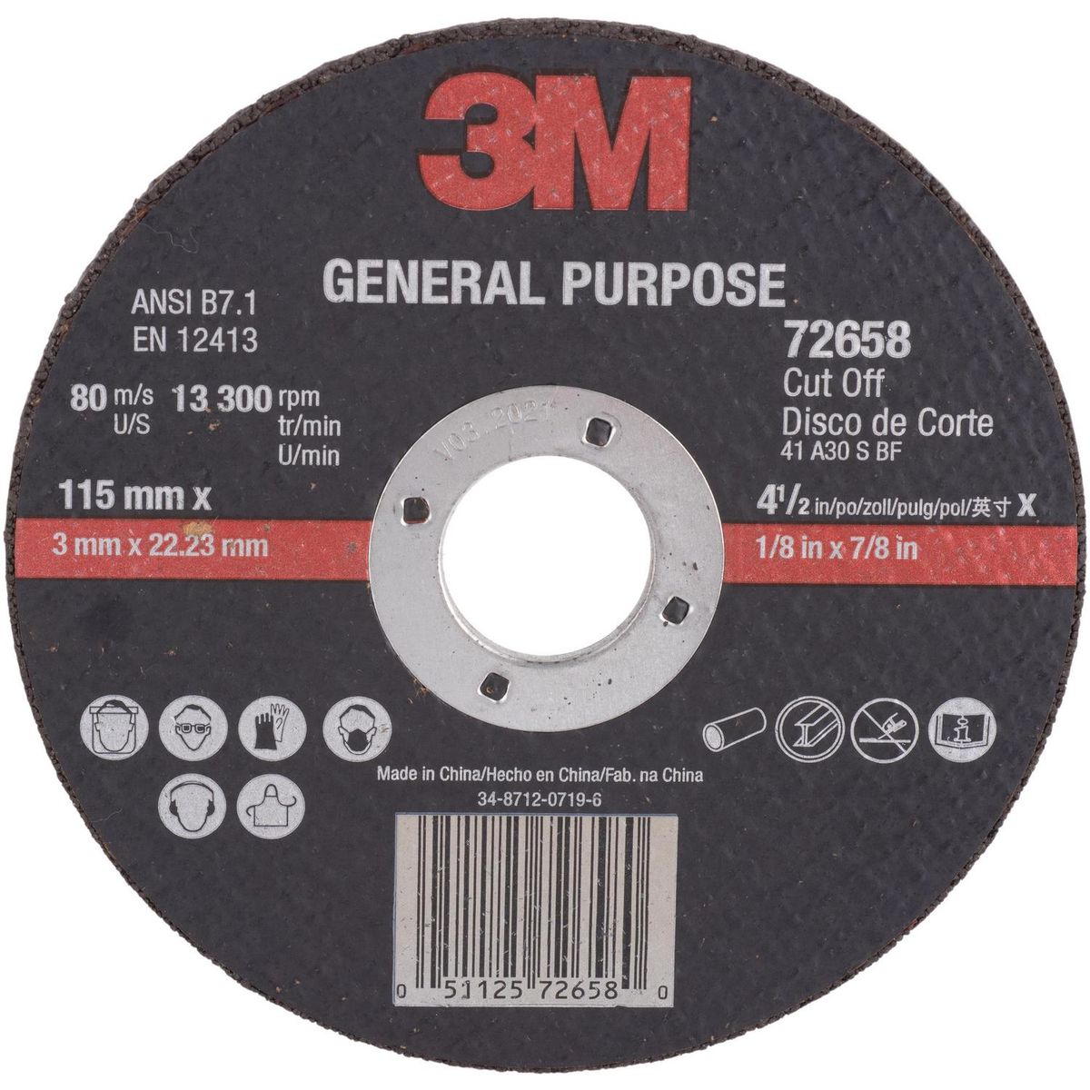 3M - Disco de corte universal 4,5" acero