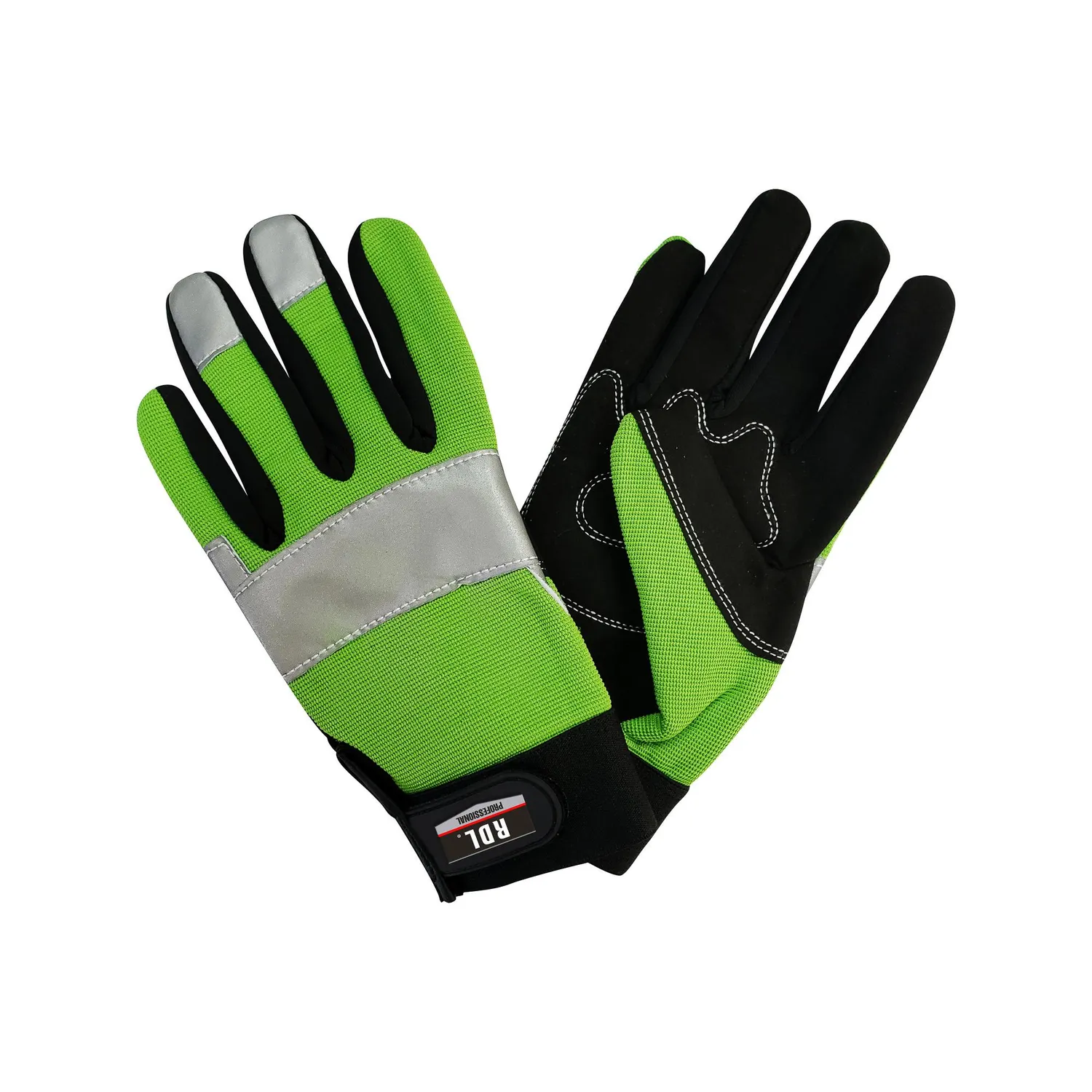 REDLINE - Guante Supervisor con Textil Executive Fluor Reflectivo de Cuero L Verde