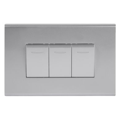 Interruptor triple (9/32) 10 A Gris