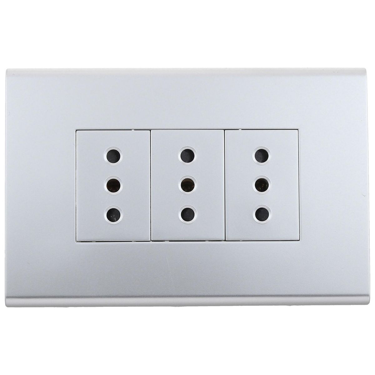 HALUX - Tomacorriente triple 10 A Gris