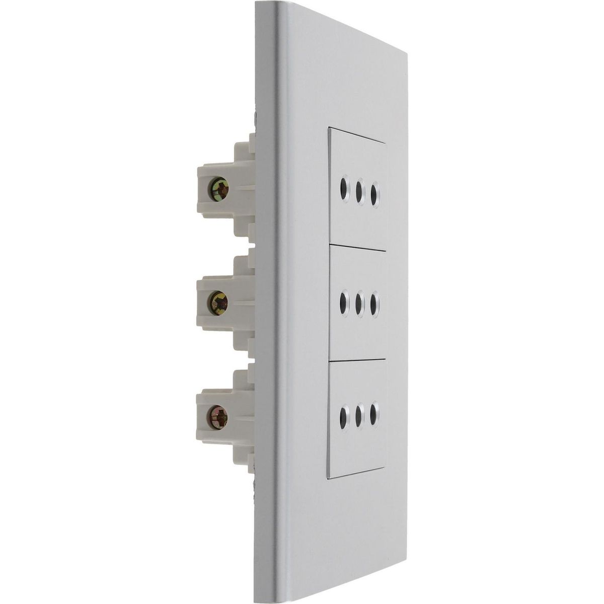 HALUX - Tomacorriente triple 10 A Gris