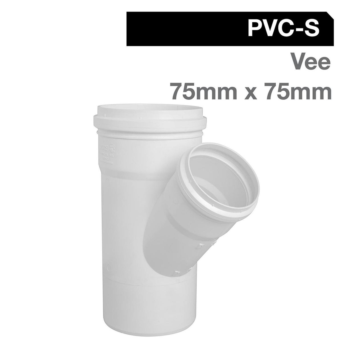TIGRE - Vee PVC-S Bco c/goma 75mm x 75mm Blanco 1u
