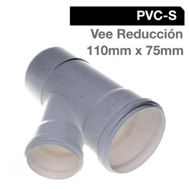 Vee Reduccin PVC-S Bco c/goma 110mm x 75mm Blanco 1u