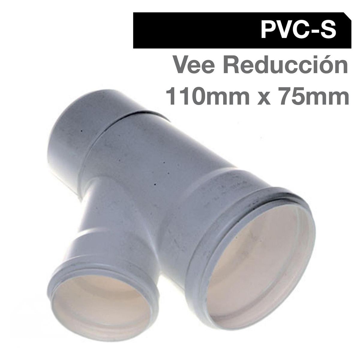 TIGRE - Vee Reducción PVC-S Bco c/goma 110mm x 75mm Blanco 1u