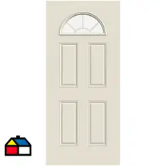 HOLZTEK - Puerta Exterior Acero Media Luna Blanco