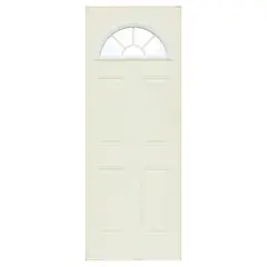 HOLZTEK - Puerta Exterior Acero Media Luna Blanco