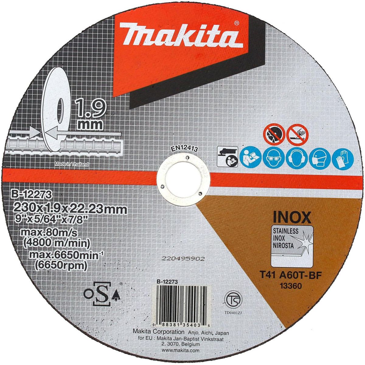 MAKITA - Disco de corte 9" acero