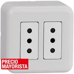 SCHNEIDER ELECTRIC - Tomacorriente doble de sobreponer 10 A Genesis