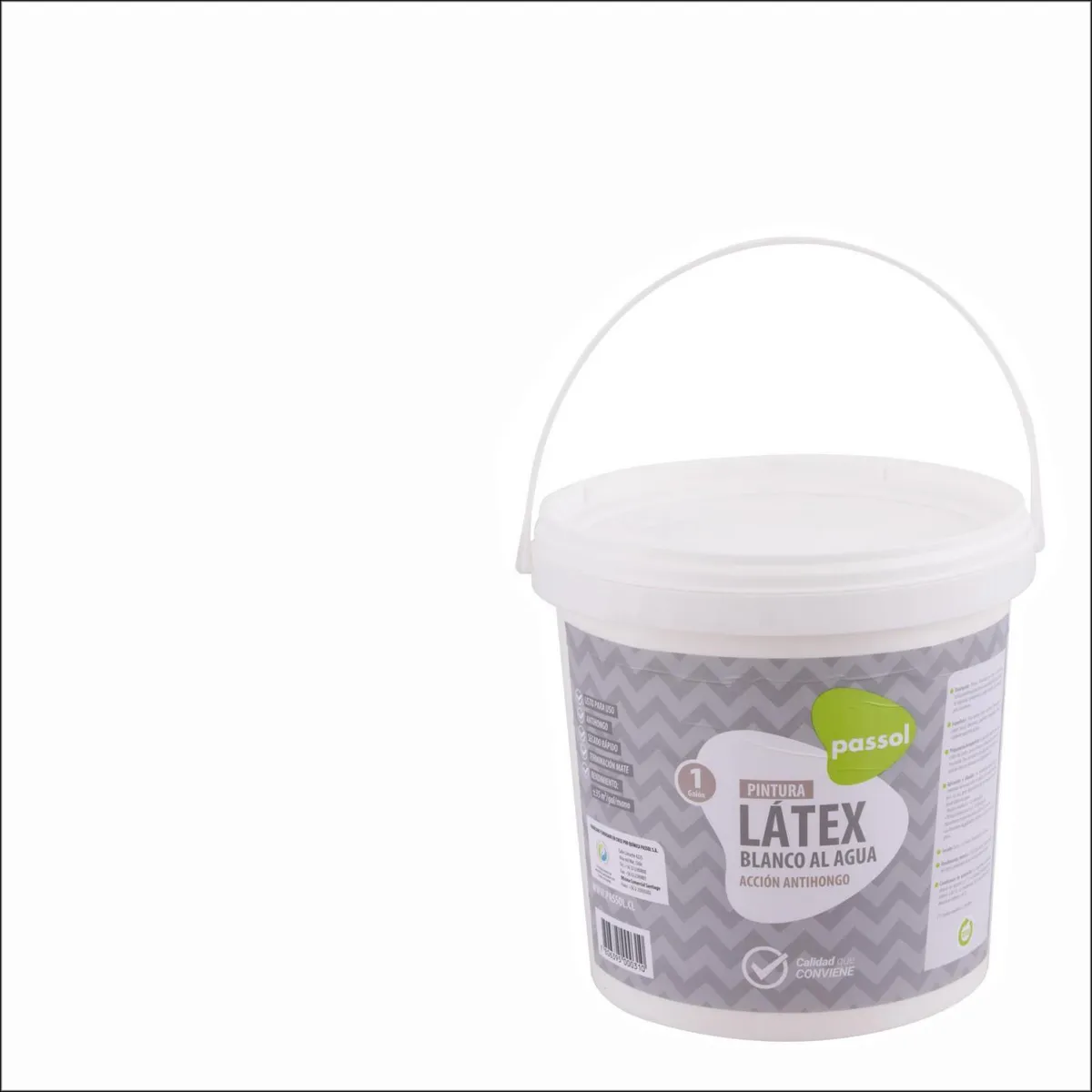 PASSOL - Pintura Látex Acrílico Mate 1 galón(es) Blanco 
