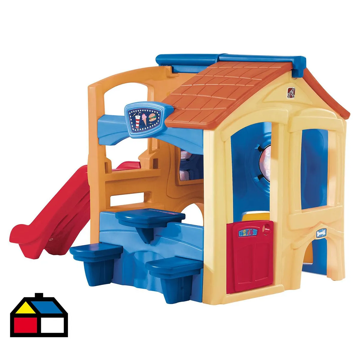 STEP 2 - Casa de Juegos 130x161x147 cm Beige/rojo