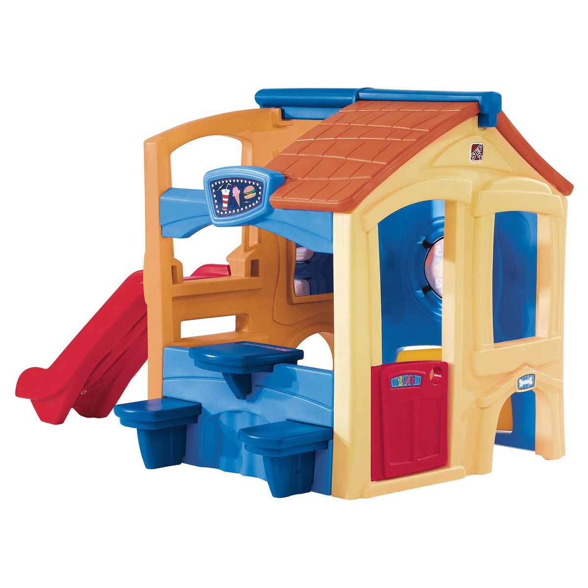 STEP 2 - Casa de Juegos 130x161x147 cm Beige/rojo