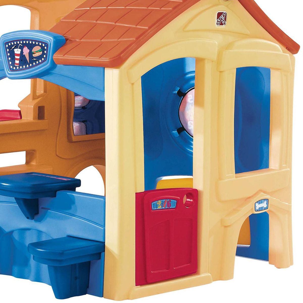 STEP 2 - Casa de Juegos 130x161x147 cm Beige/rojo