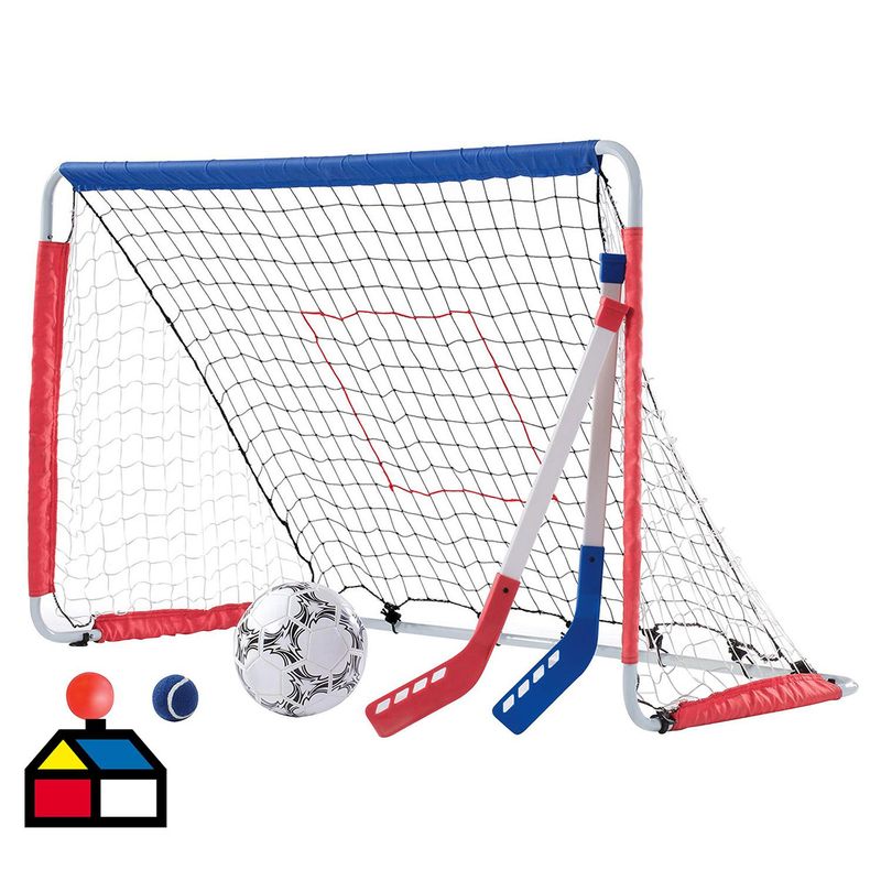 STEP 2 - Set Arco de Fútbol y Hockey 28x7x28 cm Azul y Rojo