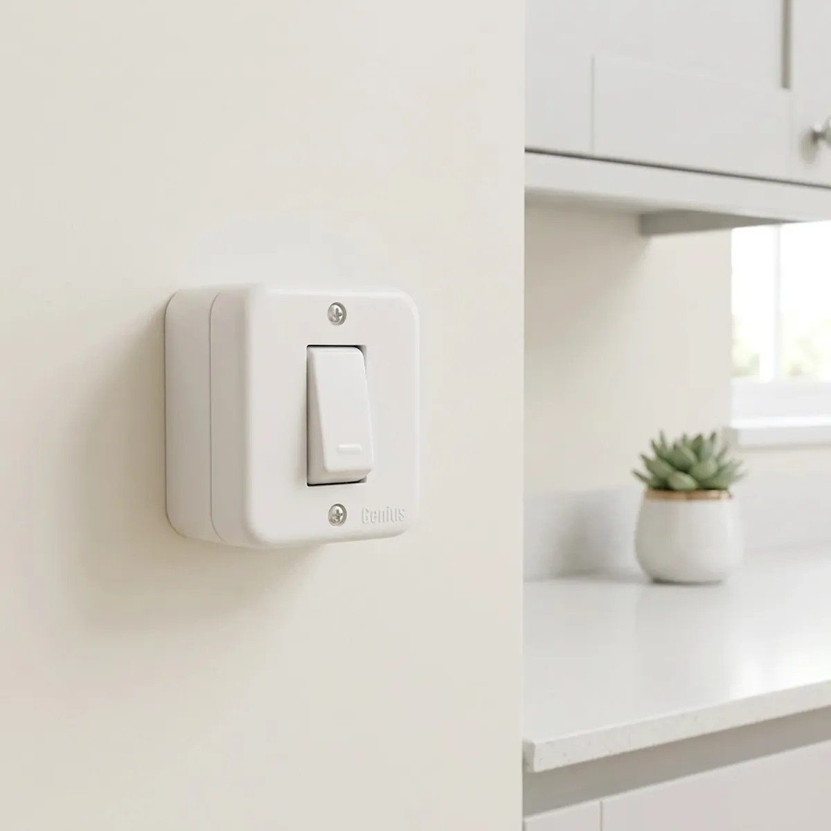 Interruptor simple 9/12 10 A Genesis blanco, marca SCHNEIDER ELECTRIC - Foto 2