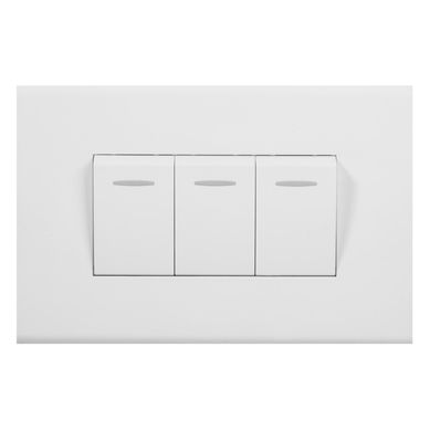 Interruptor triple (9/32) 10 A Blanco