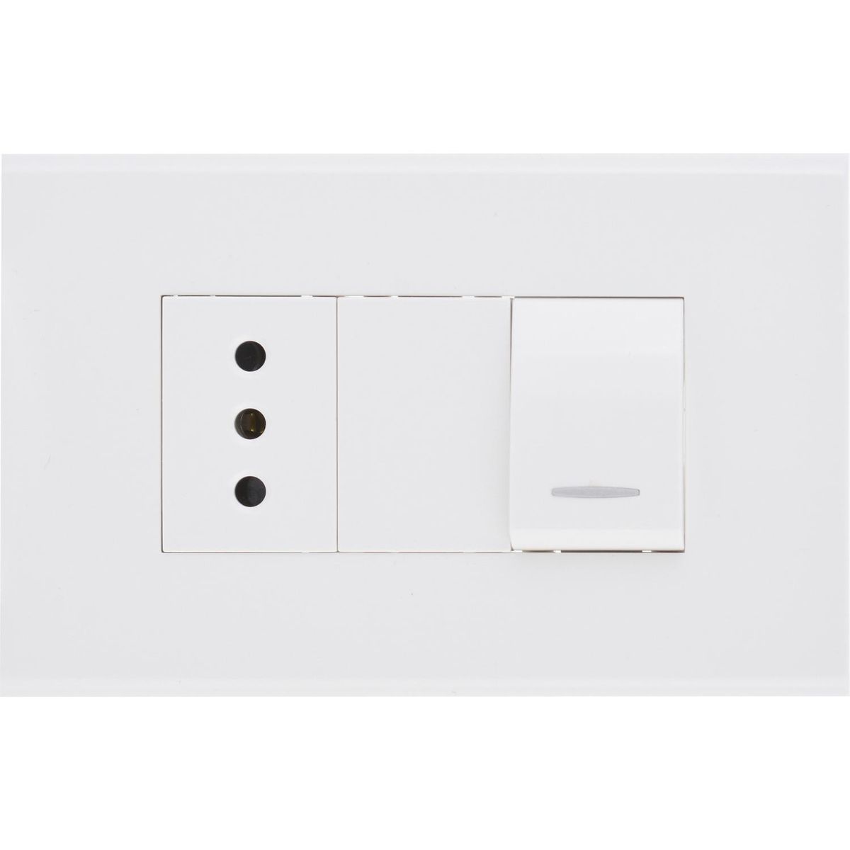 HALUX - Interruptor 9/12 y tomacorriente 10 A Blanco