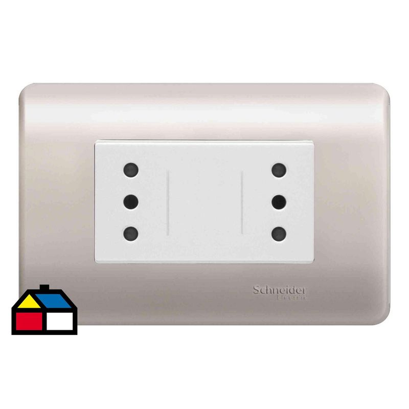 SCHNEIDER ELECTRIC - Tomacorriente doble 10 A Gris