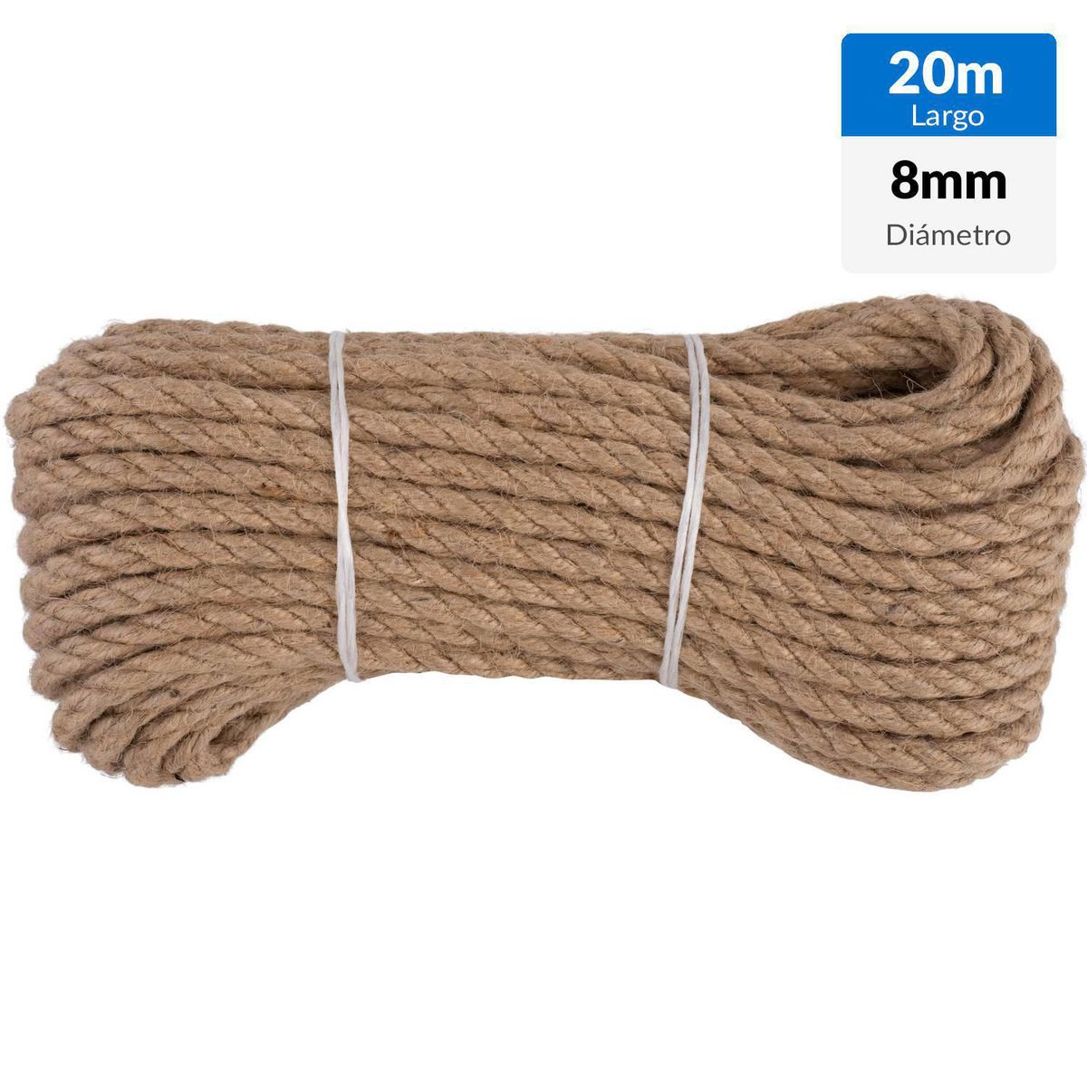 FIXSER - Cordel Yute 8 mm 20 m Natural