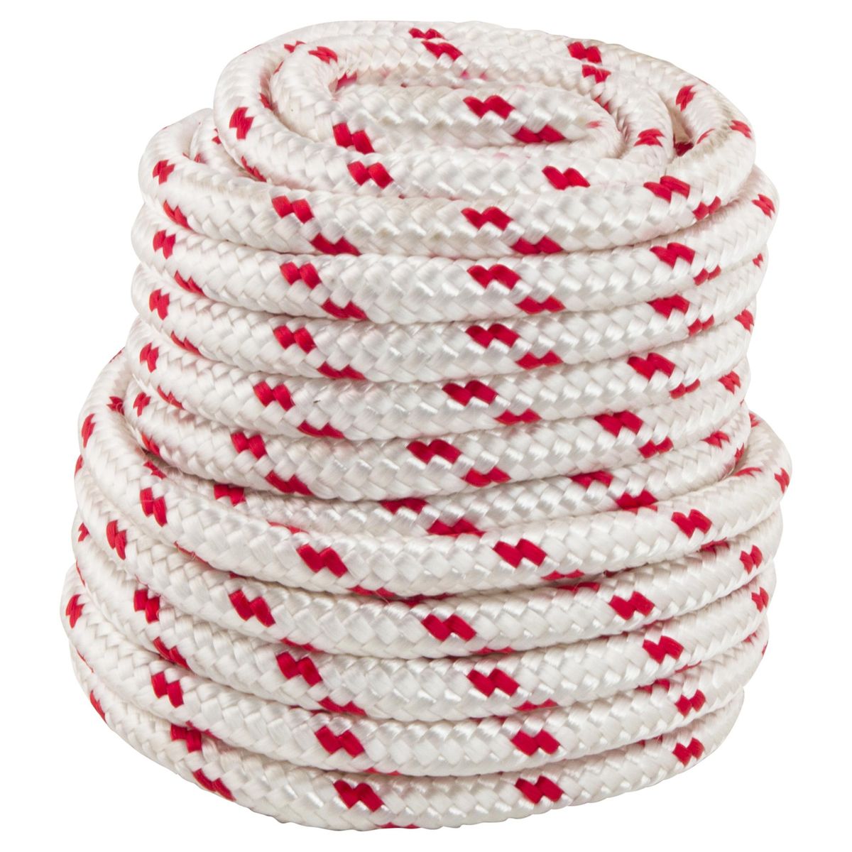 FIXSER - Cuerda Nylon Trenzado 10 mm 10 m Blanco/rojo
