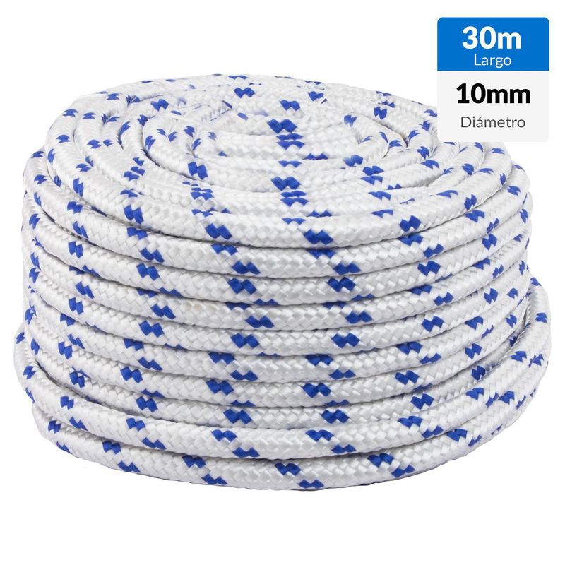 FIXSER - Cuerda de polipropileno trenzado 10 mm x 30 m