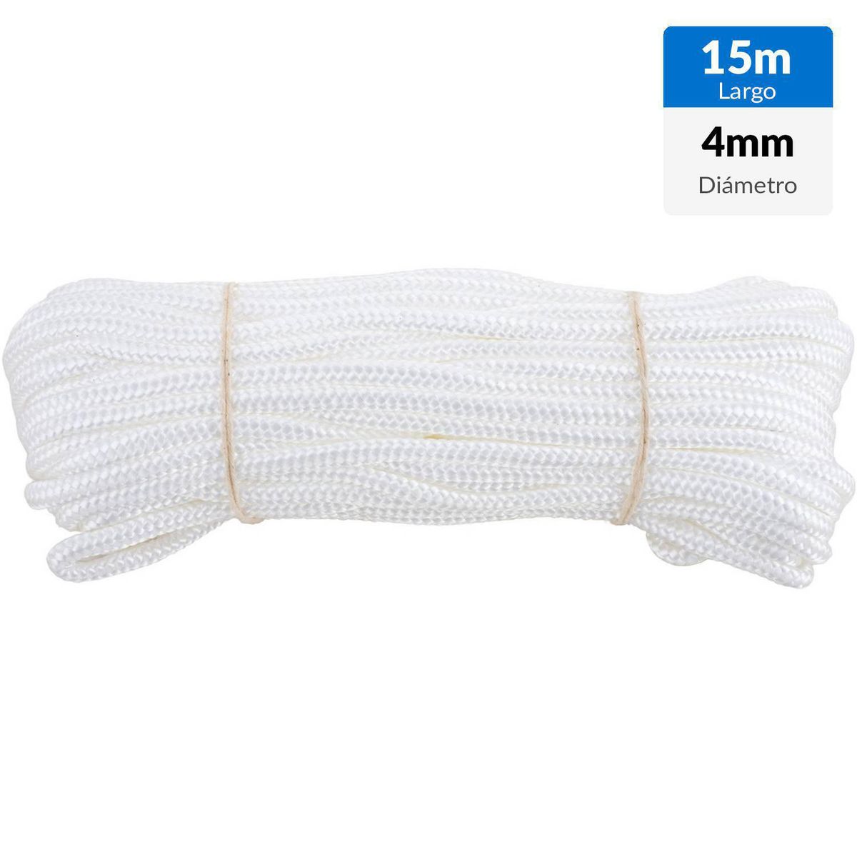 FIXSER - Cuerda Polipropileno Trenzado 4 mm 15 m Blanco