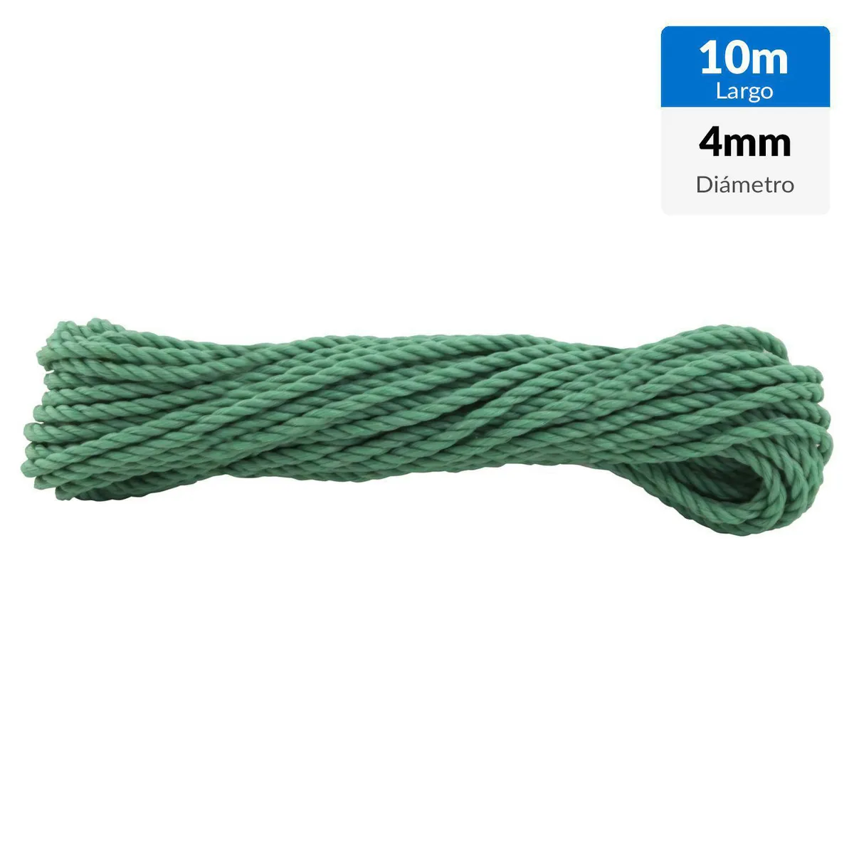FIXSER - Cuerda Polysteel Torcido 4 mm 10 m Verde