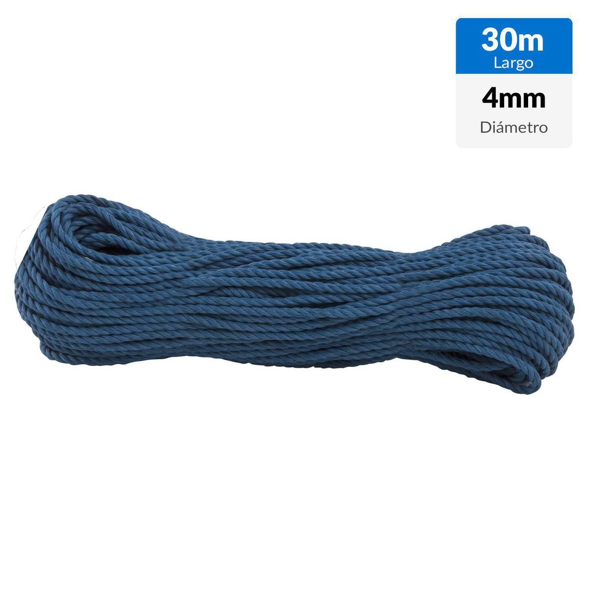 FIXSER - Cuerda Polysteel Torcido 4 mm 30 m Azul